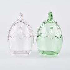 China Egg shape glass candle jar with lid manufacturer