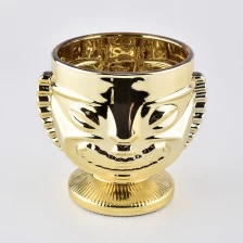 porcelana Vela de galvanoplastia de vidrio dorado tarro de cristal de lujo al por mayor fabricante