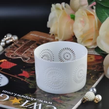 China Elegante Branco Tealight casamento Vela cerâmica titular / Jar fabricante