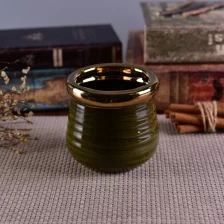Cina Eletroplated Golden Rim Cup per portacandele in ceramica smaltata con fantasia produttore