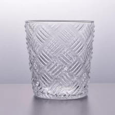 China Emboss pattern clear votive glass candle holders manufacturer