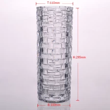 中国 中国からエンボス円柱ガラス花瓶卸売り業 メーカー