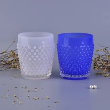 China Suporte de vela de vidro decorativo em relevo bolha padrão fabricante