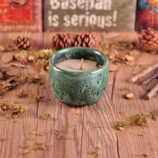 China Emerald warna buatan tangan Lilin Ceramic Jar China pengilang