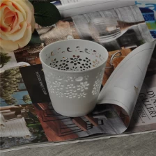 China Flower Shape Hollow Ceramic Candle Holder Tealight Votive manufacturer