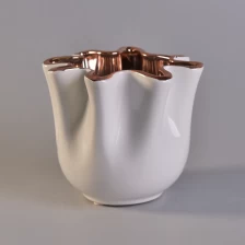 porcelana Candelero de cerámica de flor con el interior de oro rosa fabricante