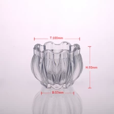 China Flower shape clear glass candle holder manufacturer