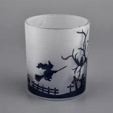 porcelana Tarros de vela de vidrio esmerilado de 10 oz con impresión personalizada fabricante
