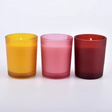 Chiny Frosted Color Wote Glass Candle Holders producent