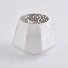 Chiny Świeczniki szklane ręcznie robione GEO 12oz z efektem szlifowanego srebra producent