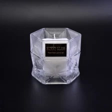 中国 用于蜡烛制作的Geo Cut六角形玻璃罐 制造商