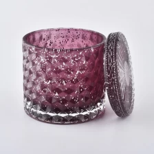China Geo-cut glass candle holder with lid for holiday season pengilang