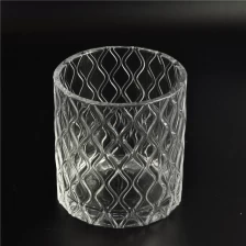 porcelana Giant clear emboss candle jar fabricante
