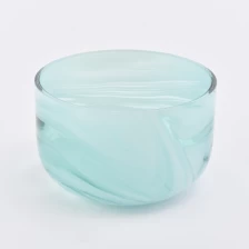 porcelana Candelabros de cristal Velas Tarros para decoración del hogar 560 ML Azul al por mayor fabricante