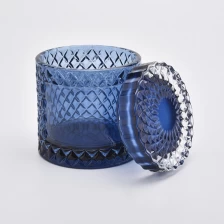 porcelana Candelabro de cristal con tapa de candelabro de color azul para la decoración del hogar fabricante
