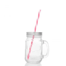 China Glass juice container with straw manufacturer