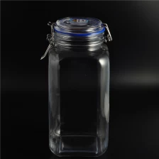 Chine Glass storage jar for food glass container with lid fabricant