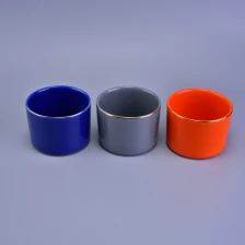 China Glazed ceramic candle jar with gold rim manufacturer