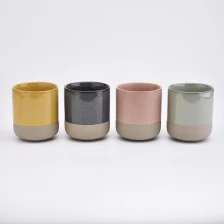 China Glazing Ceramic Candle Holders with Natural Bottom manufacturer