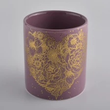 porcelana Vela de tarros de cerámica con calcomanía dorada para decoración del hogar fabricante