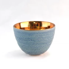 porcelana Acabado Oro porta velas de cerámica fabricante