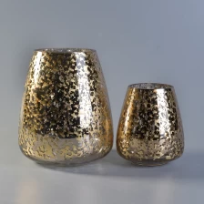 China Gold foil printing color glass candle container wholesale manufacturer