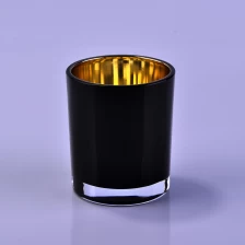 China Gold plating and Black Candle Jar Glass manufacturer