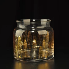 中国 金色经典风格印花玻璃烛台 制造商