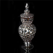 China Golden glass candle holder with lid wholesale manufacturer