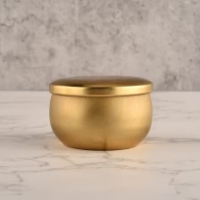 porcelana Gold Tin 3oz Candle Jar Votive Candeler con tapas fabricante