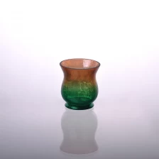 China Gradient color glass candle holder manufacturer