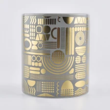 China Gray Candle Holder Ceramic With Gold Decoration manufacturer