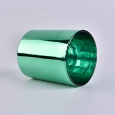 中国 绿色电镀玻璃烛台，用于家庭装饰 制造商