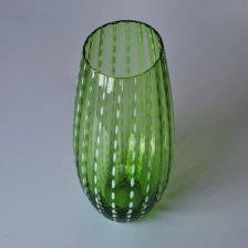 porcelana Sostenedor de vela de tazón de fuente verde tarro a mano material vidrio fabricante