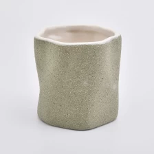 中国 绿色粗糙成品装饰12oz陶瓷蜡烛罐 制造商