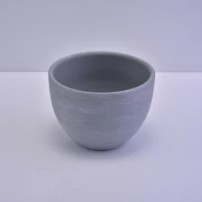 China Grey round container ceramic candle holder manufacturer