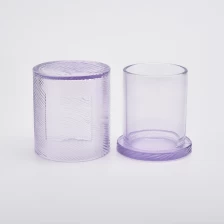 China H shape glass candle jars with glass caps manufacturer