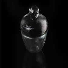 Cina Hand Made chiaro spessore parete vetro candela vaso con coperchio produttore
