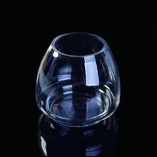 Chine Porte-bougie en verre transparent de forme de cuvette faite à la main fabricant