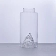 China Hand made glass jar with peak design manufacturer
