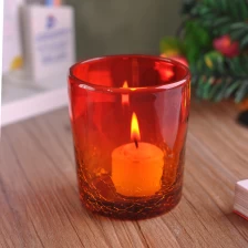 China Hand made gradient color glass candle holder manufacturer