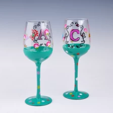 porcelana Pintura exportación de copas de cristal vino de la mano fabricante