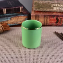 China Handbemalung Goldfelge grün Keramik Kerzenständer Hersteller