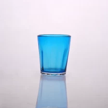 Cina Portacandele di vetro blu a mano produttore