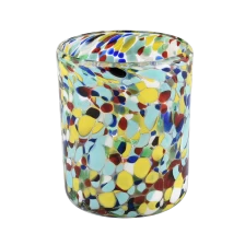 中国 手工制作的彩色玻璃蜡烛罐来自美阳玻璃制品 制造商