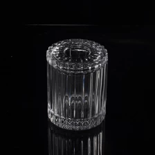 Китай Стеклянная свеча с прозрачными полосками высокого качества с крышками производителя