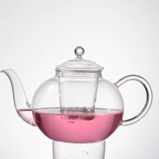 China Berkualiti tahan haba Pyrex kaca Borosilicate teh periuk dengan Infuser pengilang