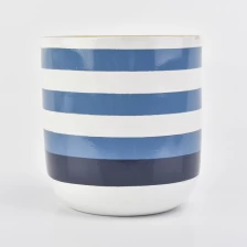 porcelana Tarros de vela de hormigón de alta calidad con pintura a mano color azul. fabricante