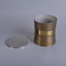 中国 高品质镀铜色灌蜡带盖不锈钢蜡烛罐 制造商