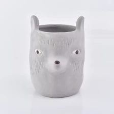 China High quality creativity ceramic candle holder white bear shape clay container home decoration manufacturer